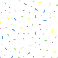 Festival seamless pattern with confetti. Repeating background, vector illustration 