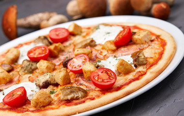 pizza with mushrooms