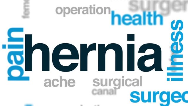 Hernia animated word cloud, text design animation.