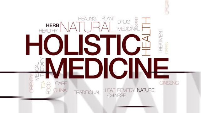 Holistic medicine animated word cloud, text design animation. Kinetic typography.