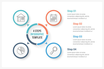 Circle Infographics with Four Elements