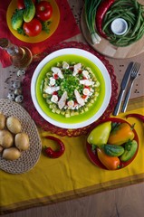 Тraditional salad of sturgeon in Turkmenistan