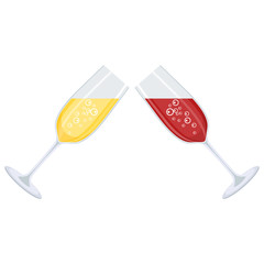 two glasses of champagne