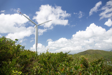 renewable energy by wind turbine system  at Lamma island, Hong Kong