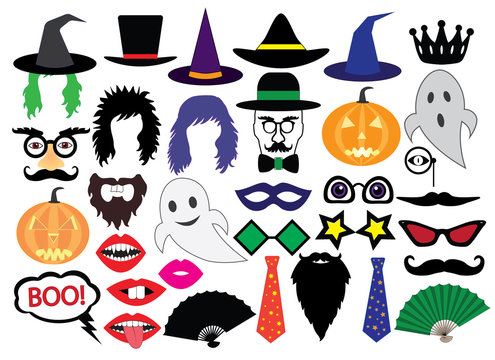 Halloween, set of icons, vector