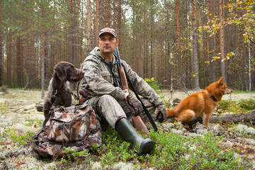 hunter with dogs