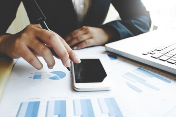 business woman using digital mobile smart phone