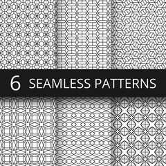 Modern simple geometric vector seamless patterns. Geometrical repeat fabric prints