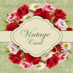 Vintage card with flowers