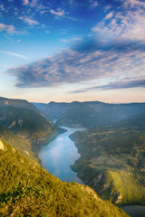 Tara mountain and Drina river canyon landscape