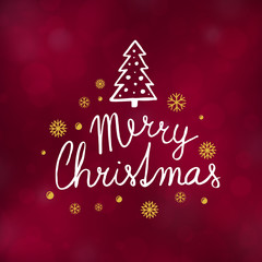Naklejka na ściany i meble Merry Christmas typography design, Winter season greeting card, vector illustration