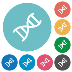 DNA molecule flat round icons