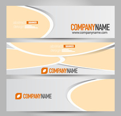 Banner template. Abstract background for design,  business, education, advertisement. Orange color. Vector  illustration.