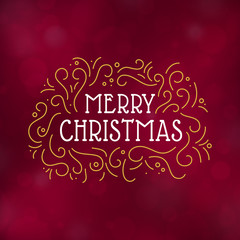 Obraz na płótnie Canvas Merry Christmas typography design, Winter season greeting card, vector illustration