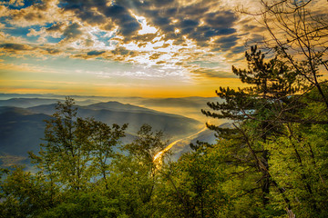 Fototapeta premium Tara mountain and Drina river canyon landscape