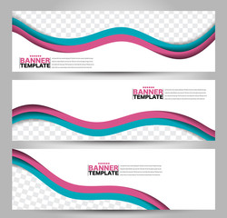 Banner template. Abstract background for design,  business, education, advertisement. Pink and blue color. Vector  illustration.