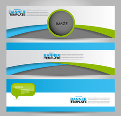 Banner template. Abstract background for design,  business, education, advertisement. Blue and green color. Vector  illustration.