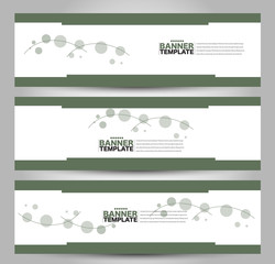 Banner template. Abstract background for design,  business, education, advertisement. Green color. Vector  illustration.