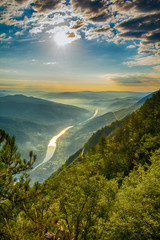 Fototapeta premium Tara mountain and Drina river canyon landscape