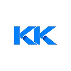 kk logo initial logo vector modern blue fold style