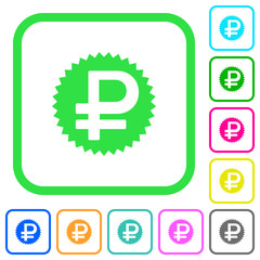 Obraz premium Ruble sticker vivid colored flat icons icons