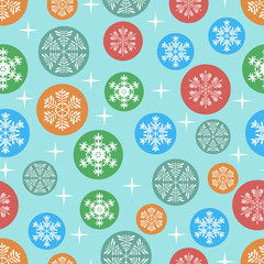 Seamless snowflake pattern. Vector illustration.