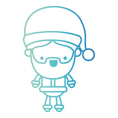 Obraz premium santa claus cartoon full body tranquility expression on gradient color silhouette from blue to purple