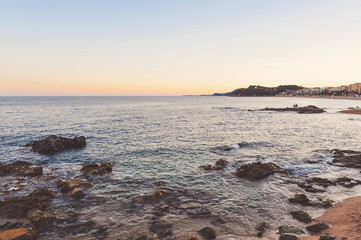 Stone rocks on the shore