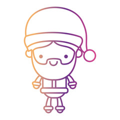 santa claus cartoon full body smiling expression on gradient color silhouette from yellow to fuchsia
