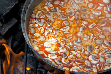 Delicious Tom Yum suop a traditional dish in the Asian kitchen