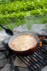 Delicious Tom Yum suop a traditional dish in the Asian kitchen