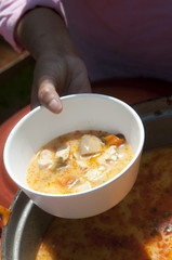 Delicious Tom Yum suop a traditional dish in the Asian kitchen