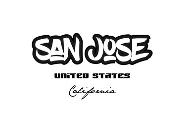United States san jose california city graffitti font typography design