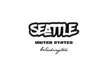 United States seattle washington city graffitti font typography design