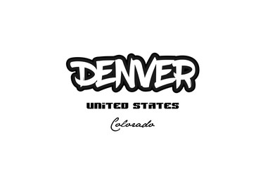 United States denver colorado city graffitti font typography design
