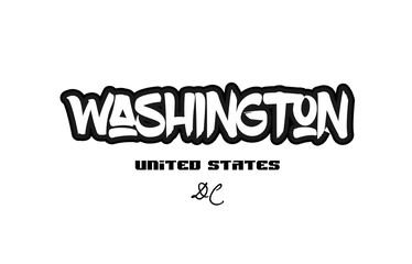 United States washington dc city graffitti font typography design