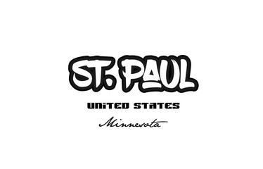 United States st paul minnesota city graffitti font typography design