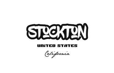 United States stockton california city graffitti font typography design