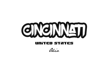 United States cincinnati ohio city graffitti font typography design