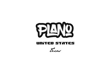 United States plano texas city graffitti font typography design