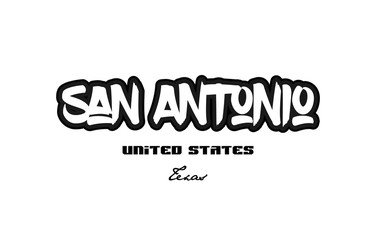 United States san antonio texas city graffitti font typography design