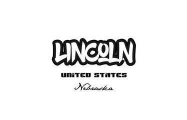 United States lincoln nebraska city graffitti font typography design