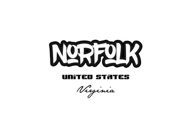United States norfolk virginia city graffitti font typography design