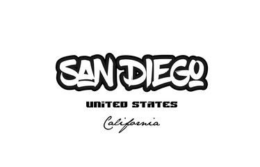 United States san diego california city graffitti font typography design