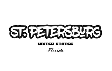 United States st petersburg florida city graffitti font typography design