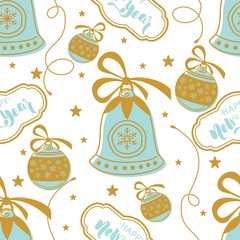 Seamless pattern with Christmas elements. Vector illustration.