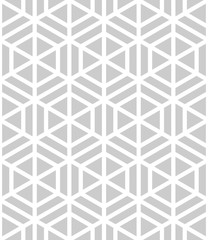 Obraz premium Abstract geometric background. Hexagonal mesh with embedded cells. Vector seamless illustration. Rhythmic repeating pattern. Modern style for geometric templates.
