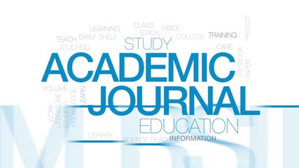 Academic journal animated word cloud, text design animation. Kinetic typography.