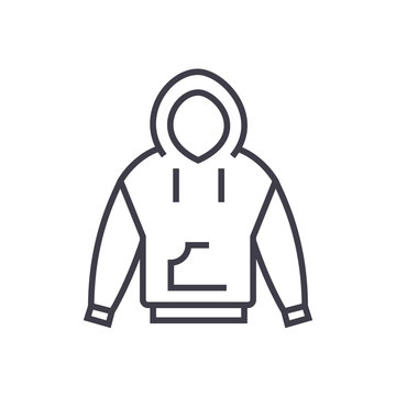 hoodie vector line icon, sign, illustration on white background, editable strokes