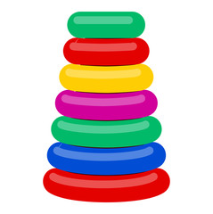 Plastic Pyramid for Children Vector Illustration